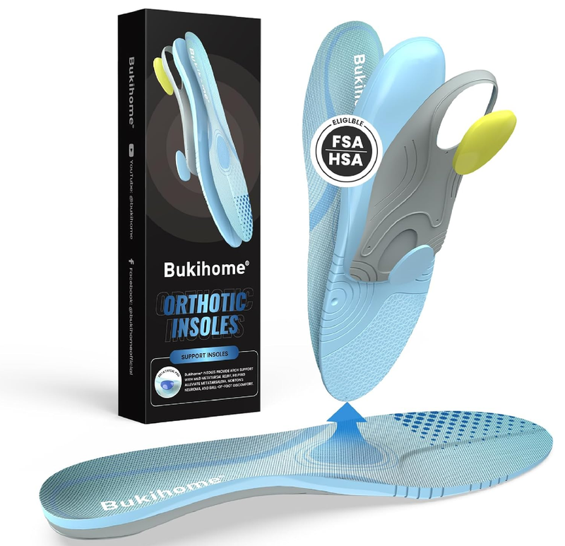Metatarsalgia Insoles with Metatarsal Pads Women, Orthotic Arch Support Insoles for Morton's Neuroma