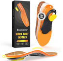Bukihome Work Boot Insoles for Construction & Standing All Day - Heavy Duty Orthotic Shoe Inserts with Shock Absorption,