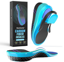 Carbon Fiber Insoles for Men & Women - Bukihome（1 Pair） High Arch & Rigid Support - Non-Cleated Shoes - Running, Hiking