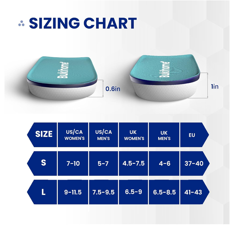 Heel Lifts for Pain Relief - Bukihome Heel Pads Achilles Tendonitis, Leg Length Discrepancy