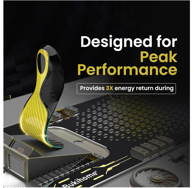 Bukihome Aerospace-Grade Carbon Fiber Insoles - Sports & Daily Use - Lightweight Arch Support