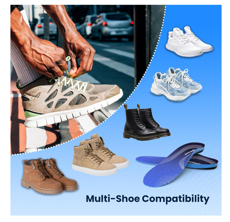 High Arch Support Inserts for Plantar Fasciitis -Bukihome Flat Feet Insoles for Men & Women,