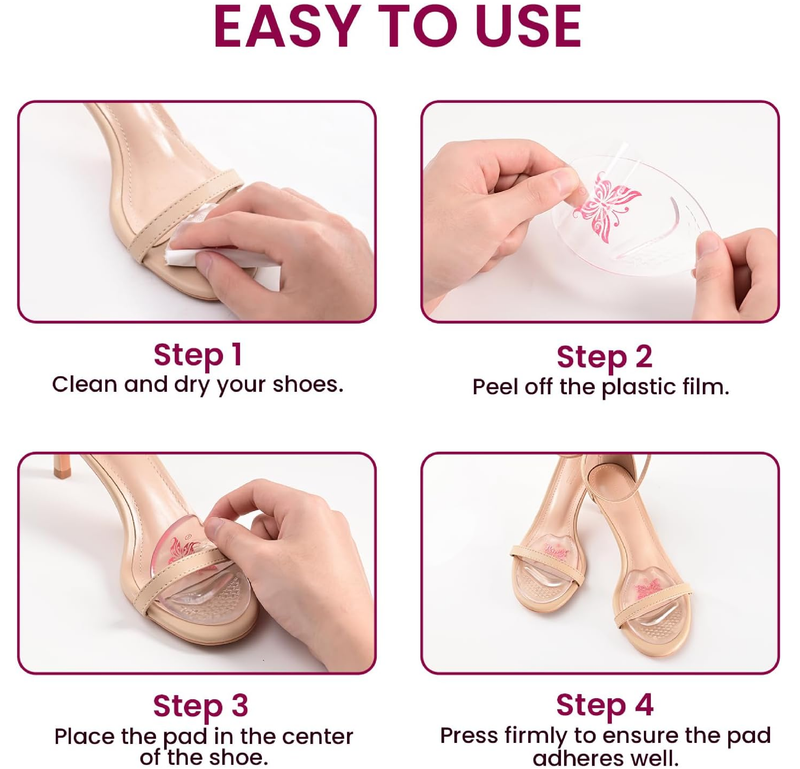 Ball-of-Foot Cushions for High Heels Sandals Women - Bukihome 2-Pair Metatarsal Pads for Forefoot Pain Relief