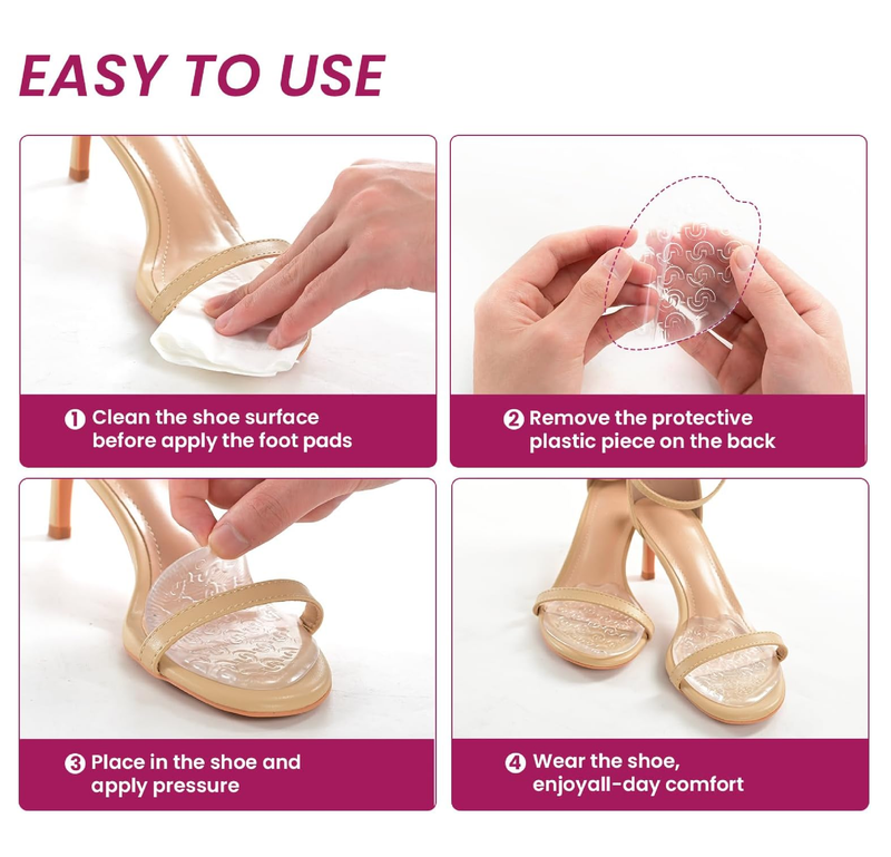 Heel Grips Metatarsal Pads Set for Pain Relief - Bukihome Ball-of-Foot Cushions for Forefoot Pain Relief,