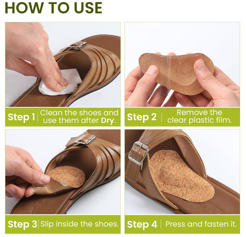 Arch Support Shoe Inserts & Insoles - Bukihome Gel Arch Inserts for Flat Feet, Plantar Fasciitis