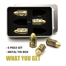 Bullet Metal Dice Set for Table Games HNCCESG 6 Sided Dice 6 Pieces Warhammer D6 Dice DND Accessories D&D Gifts for RPG Dungeons and Dragons Role Playing Game Bronze
