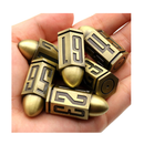 Bullet Metal Dice Set for Table Games HNCCESG 6 Sided Dice 6 Pieces Warhammer D6 Dice DND Accessories D&D Gifts for RPG Dungeons and Dragons Role Playing Game Bronze