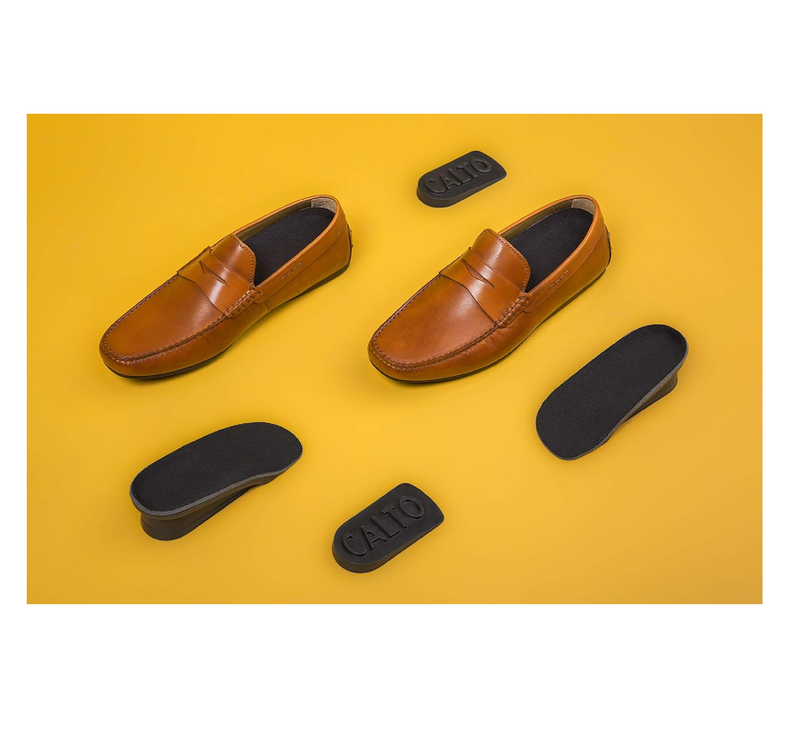 CALTO Premium Height Increase Insole - Ergonomic Heel Lifts for Elevator Shoe Increasing Effect - 3/4 Length Insole