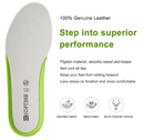 Leather Insoles for Boys Girls Women Memory Foam Shoe Inserts, Thin Replacement Insoles for Work Boots,