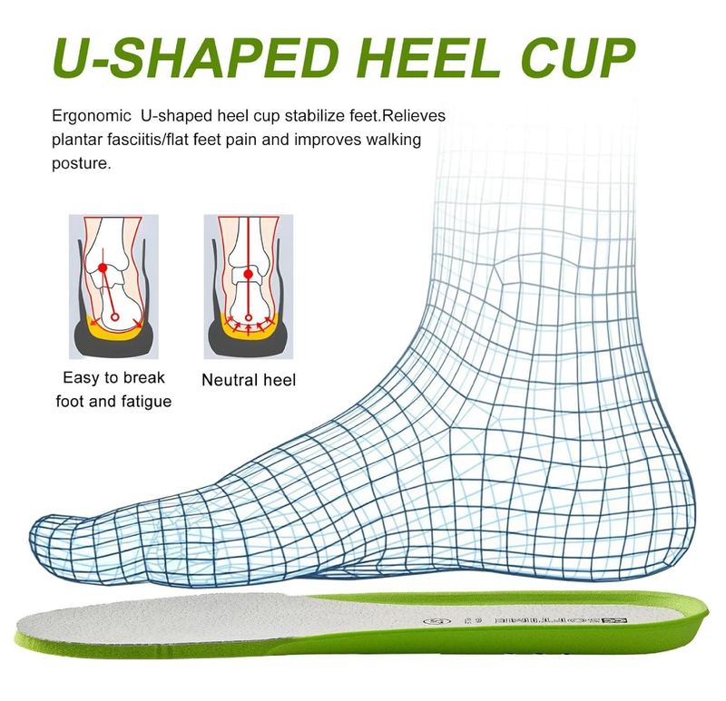 Leather Insoles for Boys Girls Women Memory Foam Shoe Inserts, Thin Replacement Insoles for Work Boots,