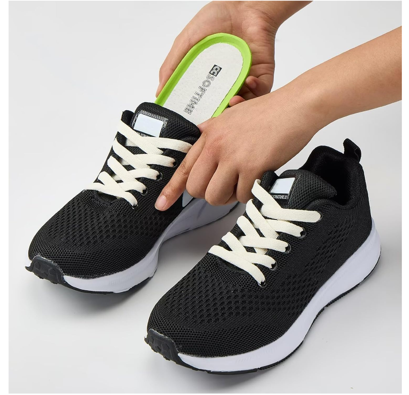 Leather Insoles for Boys Girls Women Memory Foam Shoe Inserts, Thin Replacement Insoles for Work Boots,