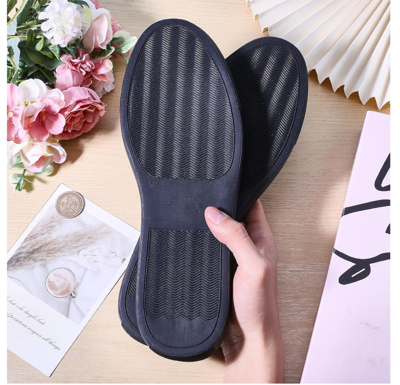 CHGCRAFT Shoe Replacement Rubber Soles for DIY Shoes 1 Pair Rubber Full Out Sole Black Wear Resistant Shoes
