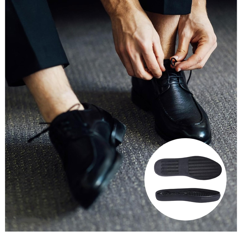 CHGCRAFT Shoe Replacement Rubber Soles for DIY Shoes 1 Pair Rubber Full Out Sole Black Wear Resistant Shoes