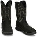 Justin Work Men's Nitread 11" Waterproof Nano Comp Toe Boot - Black (CR3208) - Front View