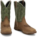 Justin Work Men's Nitread 11" Waterproof Nano Comp Toe Boot - Oak (CR3210) - Front View