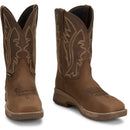 Justin Work Men's Nitread 11" Waterproof Boot - Taupe (CR3211) - Front View