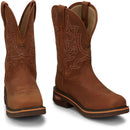 Justin Work Men's Resistor 11" Nano Comp Toe Boot - Russet Brown (CR4016) - Front View