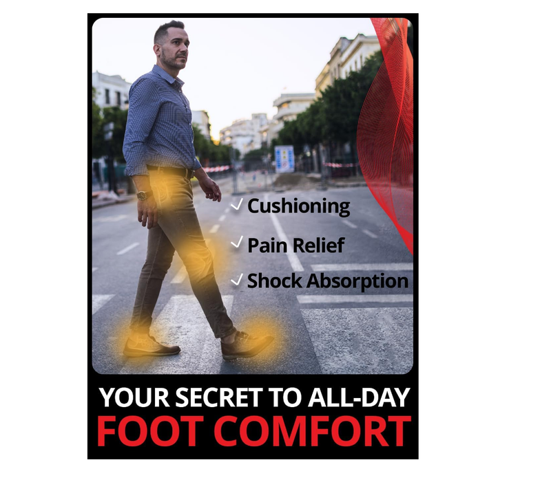 Work Comfort Orthotic Insoles - Anti Fatigue Shoe Insert Men Women - Low Arch Support - Shock Absorption