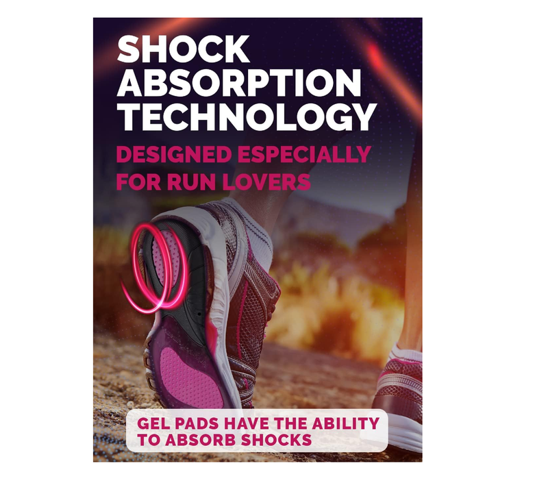 Running Insoles Men Women - Athletic Shock Absorbing Gel Insoles