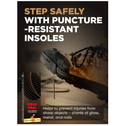 Puncture Resistant Work Insole - Nail Proof - Steel Toe Inserts - Work Boot Insoles for Men and Women