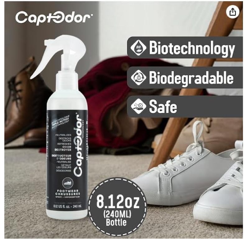 Foot Odor Destroyer Spray Carry-on Bottles (8.12 Fl Oz / 240 ml), Foot Gears Odor Eliminator & Deodorizer