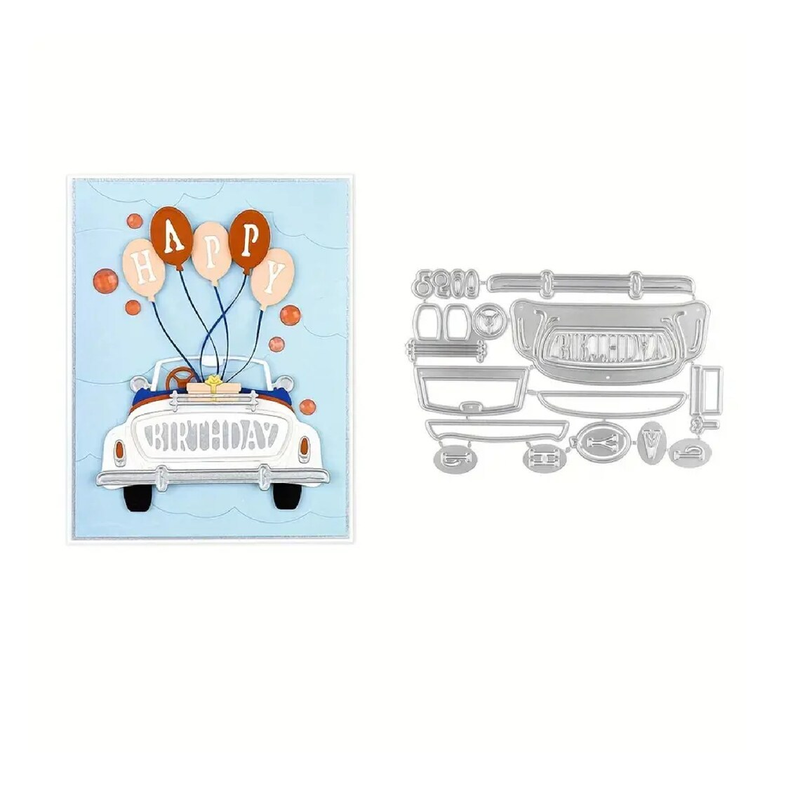 Cars And Balloons Frame Cutting Dies For DIY Embossing Card Making