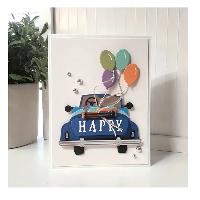 Cars And Balloons Frame Cutting Dies For DIY Embossing Card Making