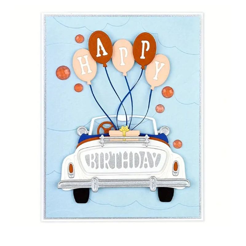 Cars And Balloons Frame Cutting Dies For DIY Embossing Card Making