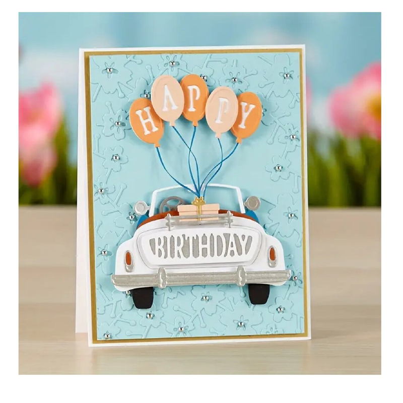 Cars And Balloons Frame Cutting Dies For DIY Embossing Card Making