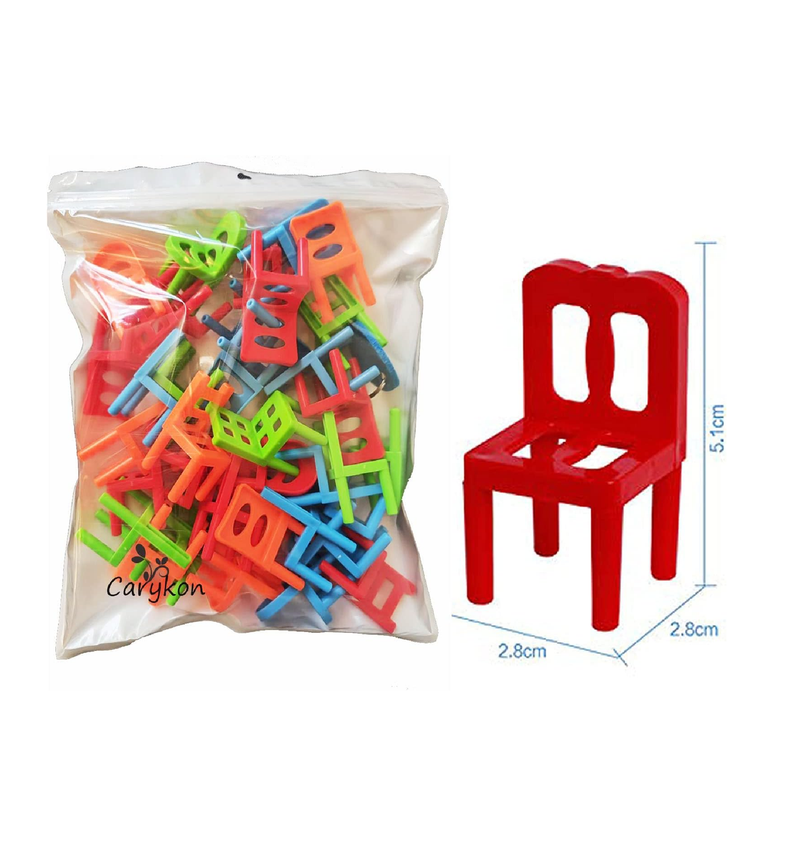 Carykon Pack of 36 Children Stacking Chairs DIY Balance Chair Stool Parent Child Gathering Puzzle Board Game Early Childhood Educational