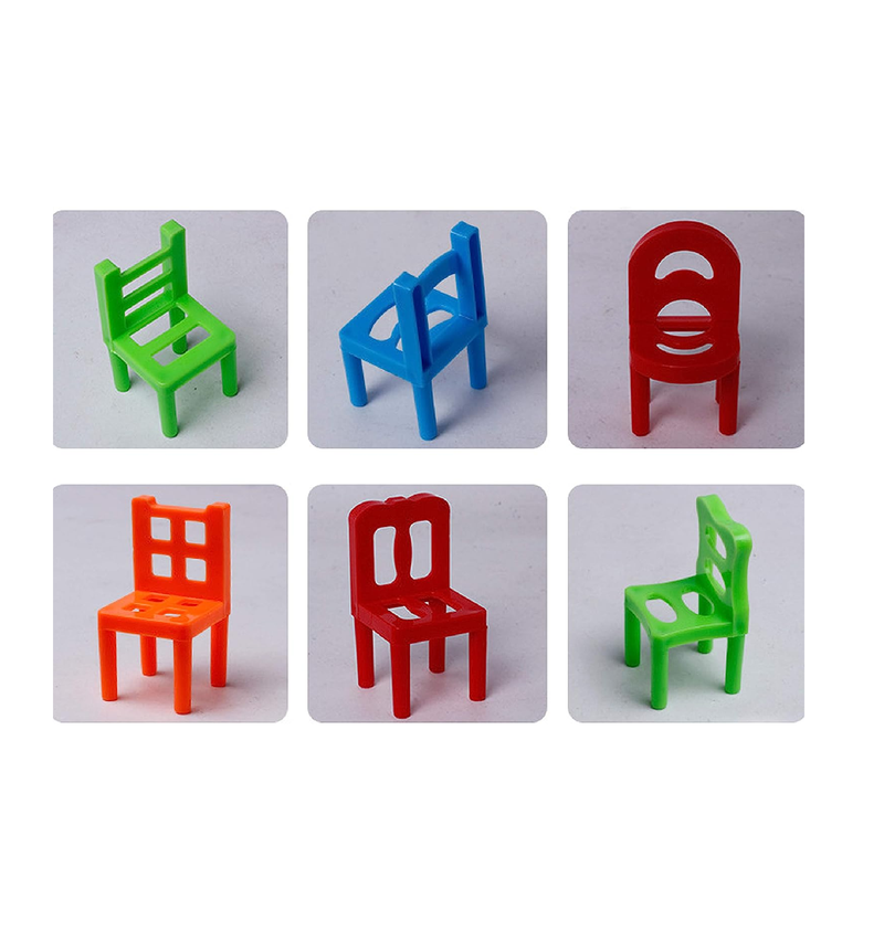 Carykon Pack of 36 Children Stacking Chairs DIY Balance Chair Stool Parent Child Gathering Puzzle Board Game Early Childhood Educational