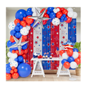 Red White and Blue Balloon Garland Kit with Patriotic Balloons Red Silver Blue Tinsel Foil Fringe Curtains Flag Cake Toppers for 4th of July Decorations Independence Day Veterans Memorial Day Party