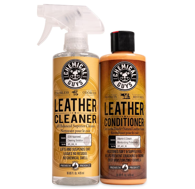 Chemical Guys SPI_109_16 Leather Cleaner and Conditioner Kit for Use on Leather Apparel, Furniture, Car Interiors,