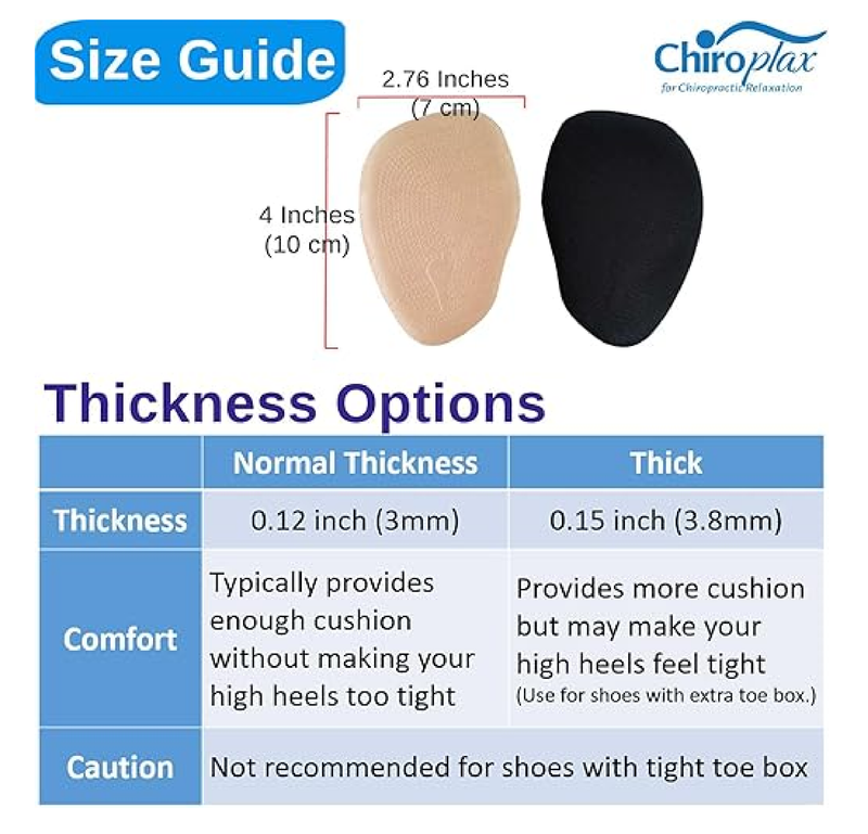 Chiroplax High Heel Cushion Inserts Pads (4 Pairs) Suede Ball of Foot Forefoot Metatarsal Anti Slip Shoe Insoles for Women