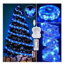 Christmas Decorations - 2.5Inch x 66Ft 200 Led Christmas Tree Ribbon Lights with Remote Control, Battery Operated & USB Powered 8 Lighting Modes Fairy String Lights with Timer for Xmas Tree Decor