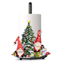 Christmas Gnome Paper Towel Holder Metal, Christmas Gnome Decorations Indoor Home, Bathroom Kitchen Decor Paper Holder Stand Lage 6.7x6.7x13.4 Inch, Christmas Tree Winter Farmhouse Countertops Decor
