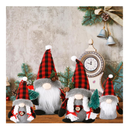 Christmas Gnomes Christmas Decorations for Home with Red Buffalo Plaid, 4 Pack Buffalo Plaid Christmas Gnomes Decorations for Home Tiered Tray, Christmas Decor