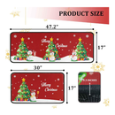 Christmas Kitchen Rug Set (2 PCS), Merry Christmas Snowman Indoor Kitchen Mat for Winter, Xmas Door Mat Runner Rug Mat for Kitchen Home Decor (17"x47"+17"x30",Snowman)