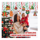 Christmas Party Decorations Indoor Set: 21pcs Christmas Hanging Foil Swirl Decorations Set Xmas Snowman Elk Sign Hanging Foil Swirls Ceiling Decor for Indoor Christmas Holiday Birthday Party Supplies