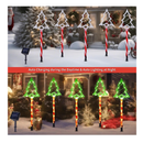 Christmas Pathway Lights Outdoor Decorations, Solar Christmas Tree Candy Lights Led Garden Decorative Stake Lights 8 Modes Waterproof Walkway Lights for Yard Porch 5-Pack（Green Christmas Tree）