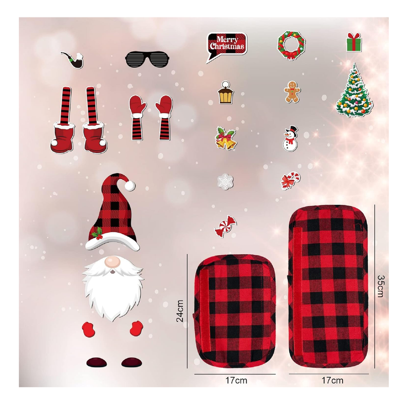 Christmas Refrigerator Door Decorations Set Includes 23 Pieces Christmas Gnome Magnets and 4 Pieces Xmas Dishwasher Covers