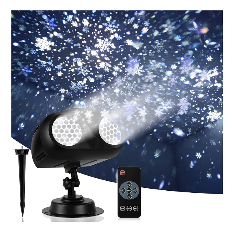 Christmas Snowfall Projector Lights, Highlight Dynamic LED Snow Light Projection, IP65 Waterproof Snowfall Spotlight Lighting for Xmas Holiday Wedding Party Home Garden Landscape, with Remote Control