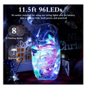 Christmas Snowflake Window Curtain String Lights, 20ft 40 LED Fairy Lights Battery Operated Waterproof Lights Indoor Outdoor Decorations for Bedroom Party Patio Room Garden Home Xmas Tree Decorations