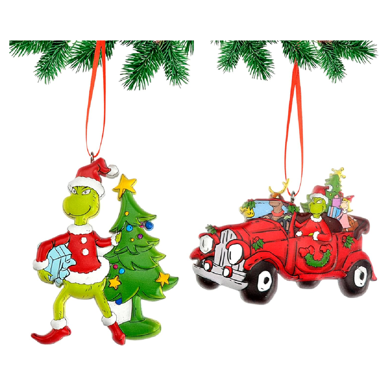 Christmas Tree Ornaments Decorations - 2 Pcs Resin Christmas Hangings Ornaments for Christmas Tree, Christmas Tree Decor for Indoors Home Decor (Style - 7)