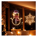 Christmas Window Silhouette Lights Decorations Pack of 2 Lighted Snowflake and Snow Man Christmas Window Lights with 100 Bulbs for Holiday Indoor Wall Door Glass Decorations