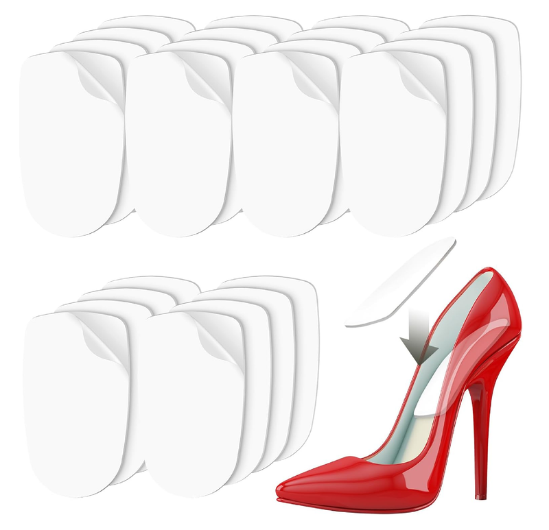 Chunful 12 Pairs Heel Tape Shoe Tape for Inside Shoes Sticky Inside Shoes Double Sided Shoe Tape for High Heels