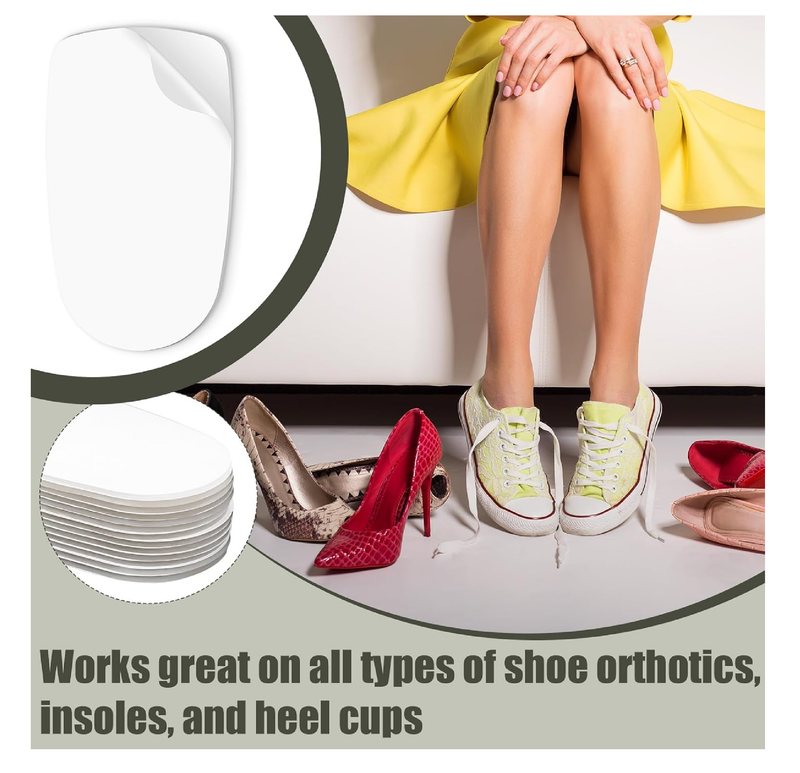 Chunful 12 Pairs Heel Tape Shoe Tape for Inside Shoes Sticky Inside Shoes Double Sided Shoe Tape for High Heels