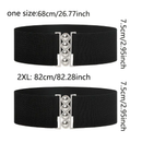 Classic Elastic Wide Belts Colorful Printed Waistband Elegant Adjustable Dress Coat Girdle For Women