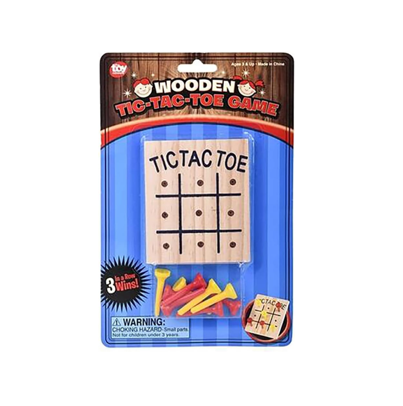 Classic Wooden Tic-Tac-Toe Board Games Great for Prizes 4.5 Tic-Tac-Toe Game Single