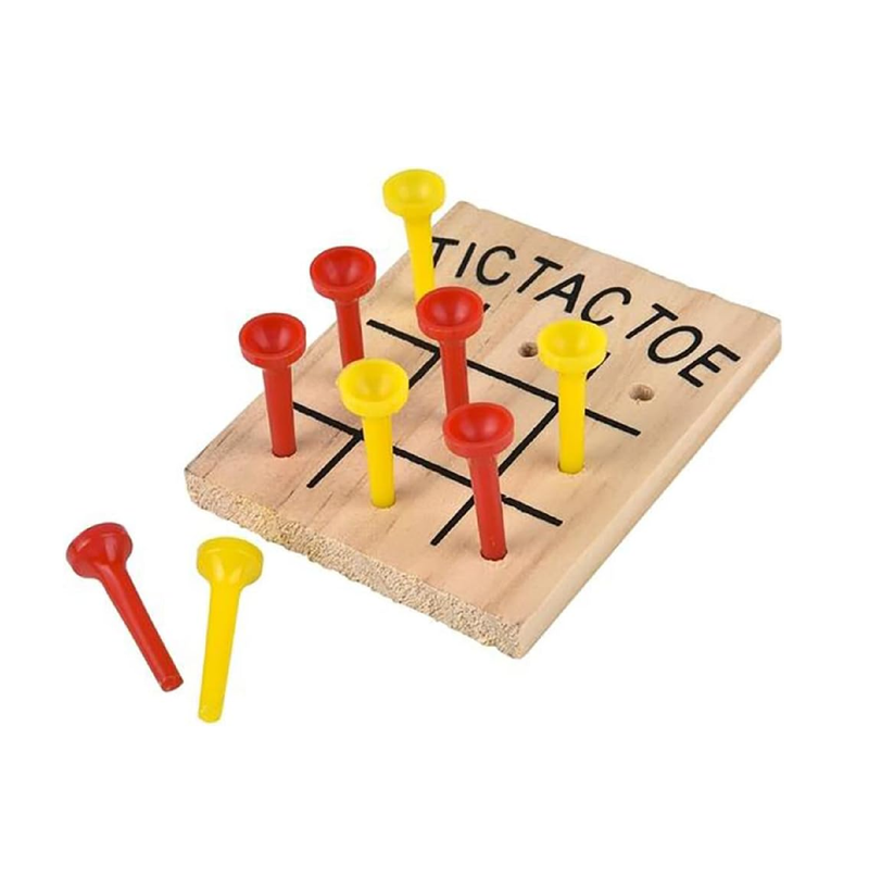 Classic Wooden Tic-Tac-Toe Board Games Great for Prizes 4.5 Tic-Tac-Toe Game Single